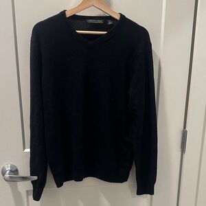 Saks Fifth Avenue Men's Black V-Neck Sweater